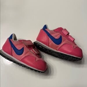 Nike Pink and Blue Velcro Sneakers with Mesh Upper